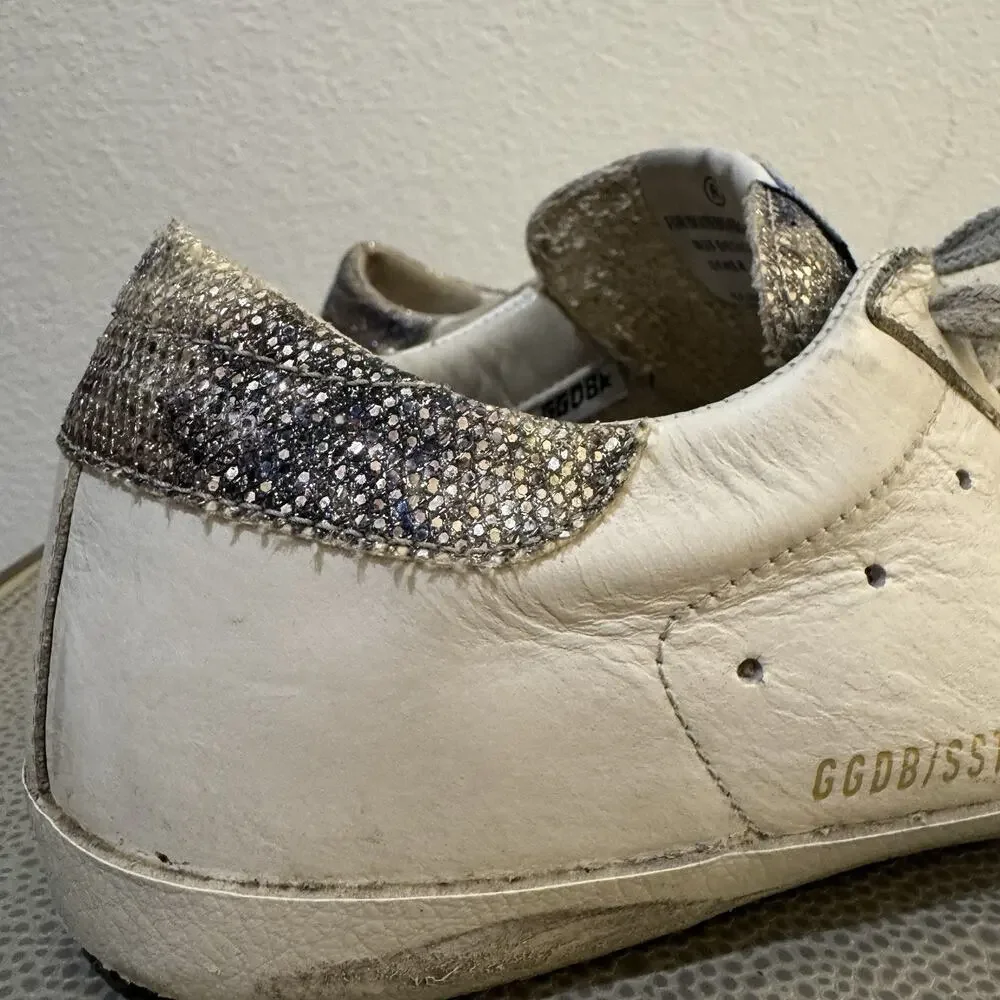Golden Goose Super-Star Sneakers Glitter Toe Size 38 Italy
